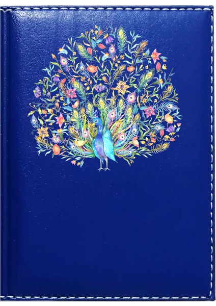 Kişiye Özel Tavus Kuşu 2 Görselli Lacivert Ruhsat Kabı