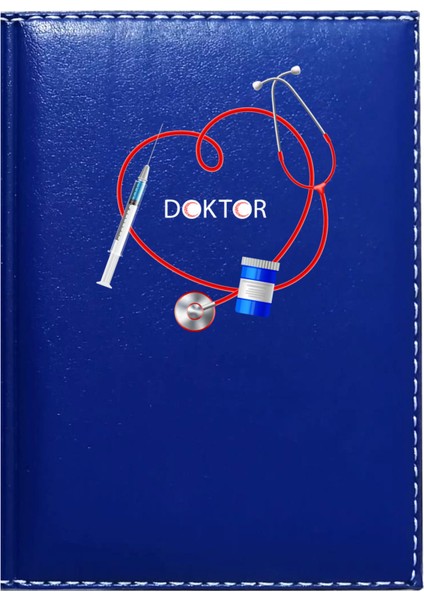 Kişiye Özel Doktor 6 Görselli Lacivert Ruhsat Kabı
