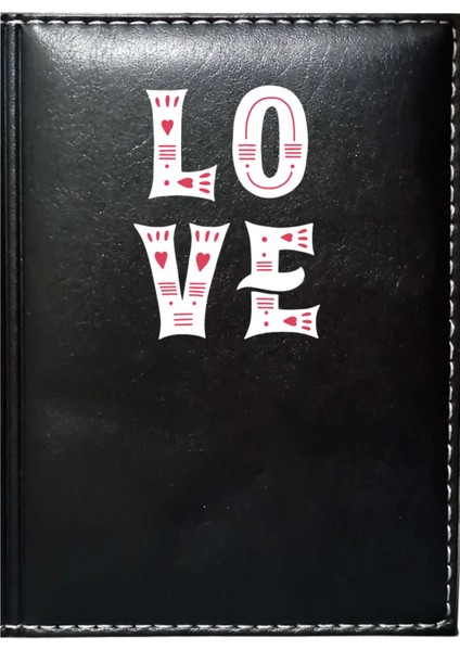 Kişiye Özel I Love You 3 Görselli Siyah Ruhsat Kabı