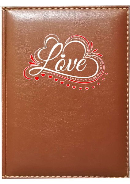 Kişiye Özel I Love You 5 Görselli Taba Ruhsat Kabı