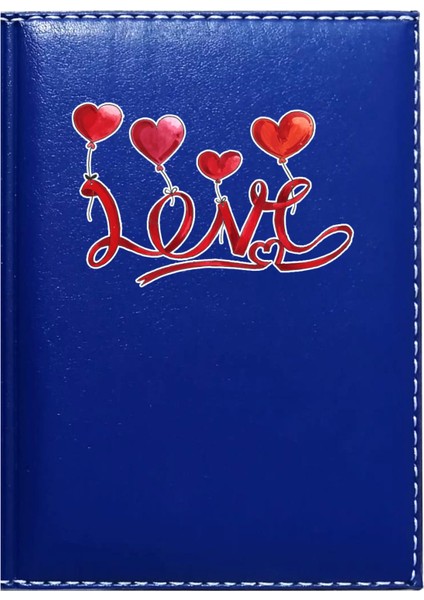 Kişiye Özel I Love You 5 Görselli Lacivert Ruhsat Kabı