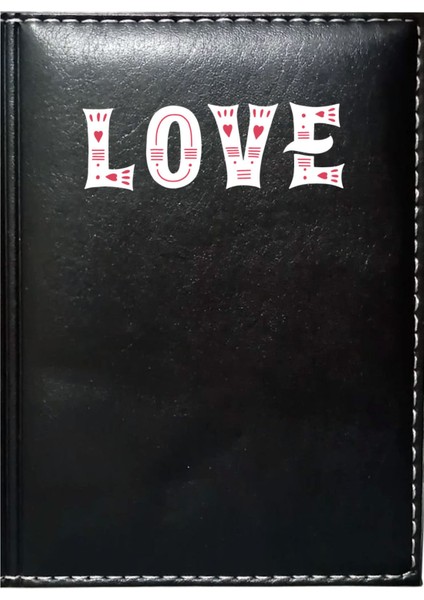 Kişiye Özel I Love You 4 Görselli Siyah Ruhsat Kabı