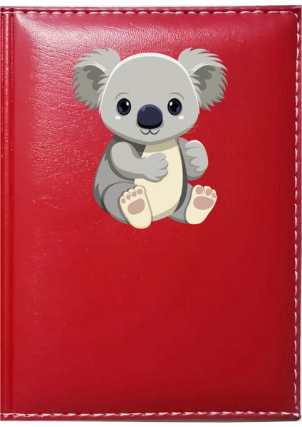 Kişiye Özel Koala Görselli Kırmızı Ruhsat Kabı
