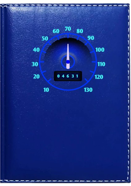 Kişiye Özel Kilometre 2 Görselli Lacivert Ruhsat Kabı