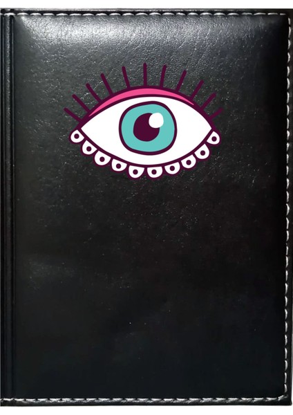 Kişiye Özel Göz Görselli Siyah Ruhsat Kabı