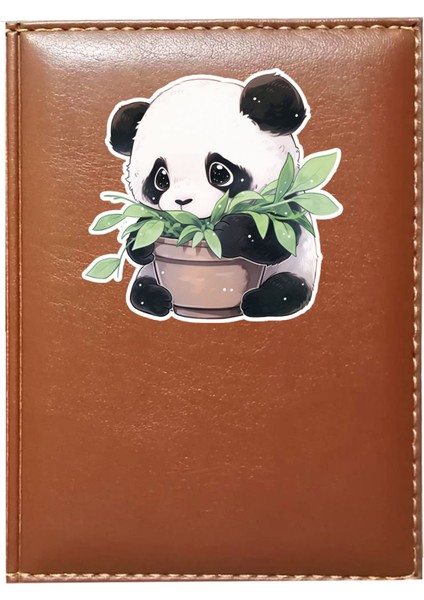 Kişiye Özel Sevimli Panda 1 Görselli Taba Ruhsat Kabı