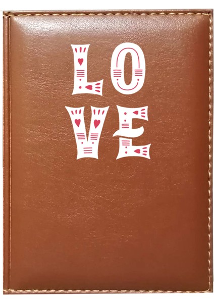 Kişiye Özel I Love You 8 Görselli Taba Ruhsat Kabı