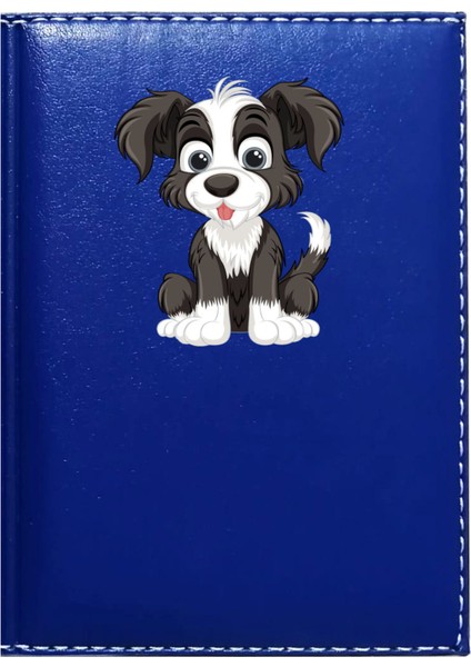 Kişiye Özel Sevimli Köpek 4 Görselli Lacivert Ruhsat Kabı