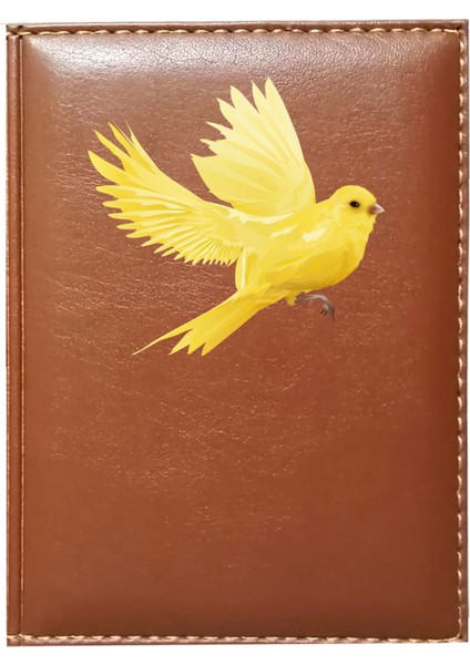 Kişiye Özel Kanarya Görselli Taba Ruhsat Kabı