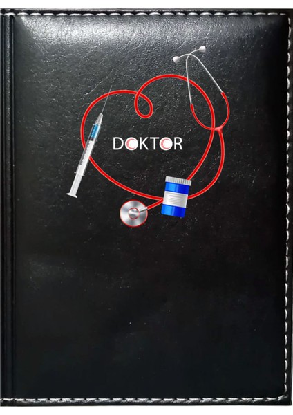 Kişiye Özel Doktor 6 Görselli Siyah Ruhsat Kabı