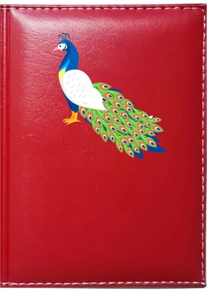 Kişiye Özel Tavus Kuşu 2 Görselli Kırmızı Ruhsat Kabı