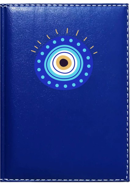 Kişiye Özel Nazar Boncuğu 7 Görselli Lacivert Ruhsat Kabı