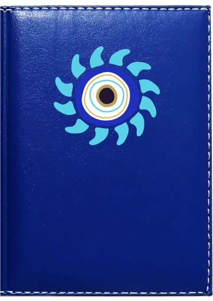 Kişiye Özel Nazar Boncuğu 3 Görselli Lacivert Ruhsat Kabı