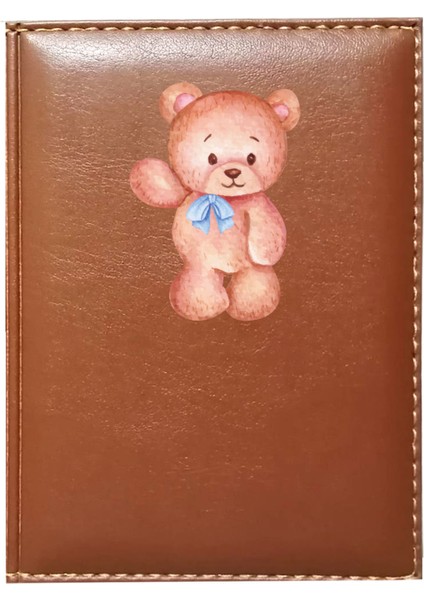 Kişiye Özel Sevimli Ayıcık 1 Görselli Taba Ruhsat Kabı