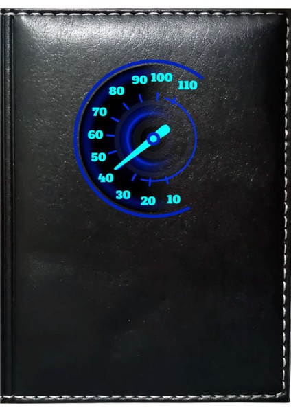 Kişiye Özel Kilometre 4 Görselli Siyah Ruhsat Kabı