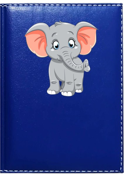 Kişiye Özel Fil Görselli Lacivert Ruhsat Kabı