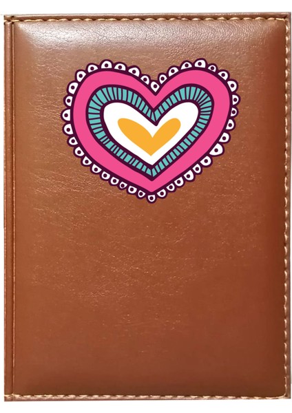 Kişiye Özel Kalp Görselli Taba Ruhsat Kabı