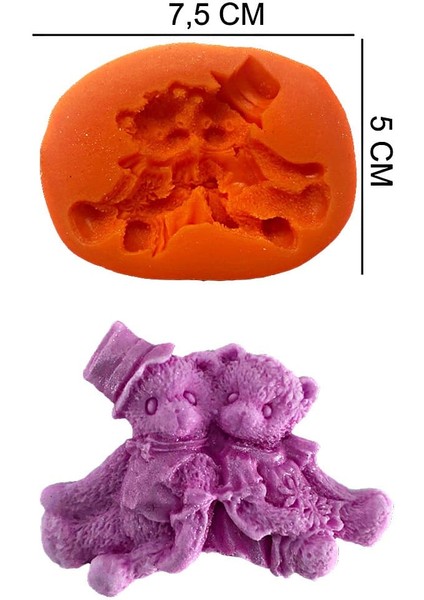 Ayıcıklar Silikon Şeker Hamuru, Sabun, Mum Kalıp