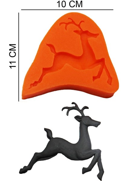 Geyik Silikon Şeker Hamuru, Sabun, Mum Kalıp