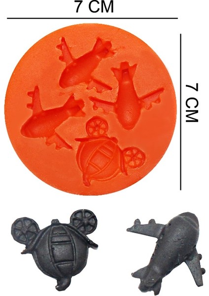 Uçaklar Silikon Şeker Hamuru, Sabun, Mum Kalıp