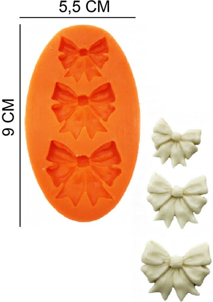 Fiyonk Kurdele Silikon Şeker Hamuru, Sabun, Mum Kalıp