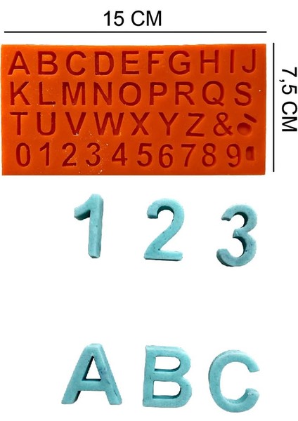 Harfler ve Sayılar Silikon Şeker Hamuru, Sabun, Mum Kalıp