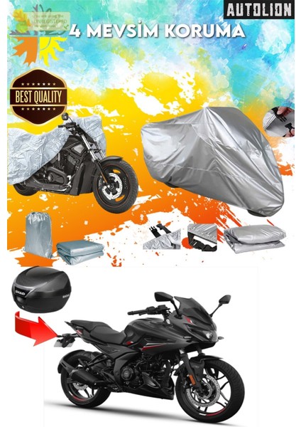 Bajaj Pulsar F250 Arka Çanta Uyumlu Ultra Koruyucu Motor Branda