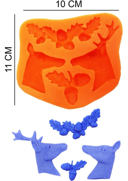 Geyikler Meşe Palamudu Silikon Şeker Hamuru, Sabun, Mum Kalıp