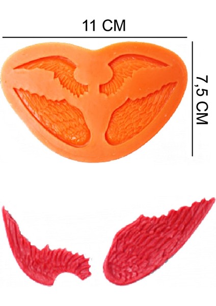 Melek Kanatlar Silikon Şeker Hamuru, Sabun, Mum Kalıp