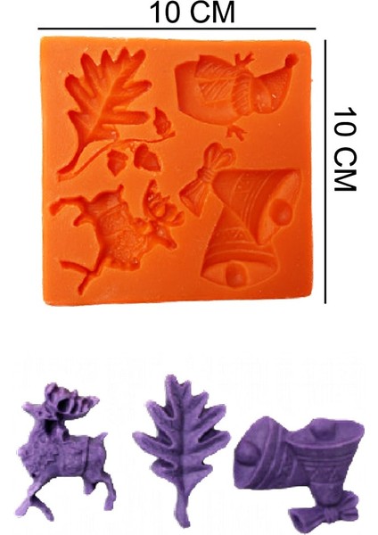 Yılbaşı Noel Silikon Şeker Hamuru, Sabun, Mum Kalıp