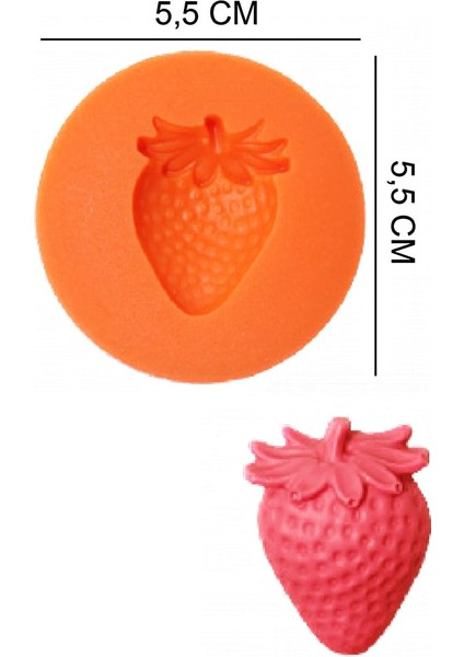 Çilek Silikon Şeker Hamuru, Sabun, Mum Kalıp