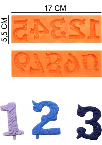 Rakamlar Silikon Şeker Hamuru, Sabun, Mum Kalıp