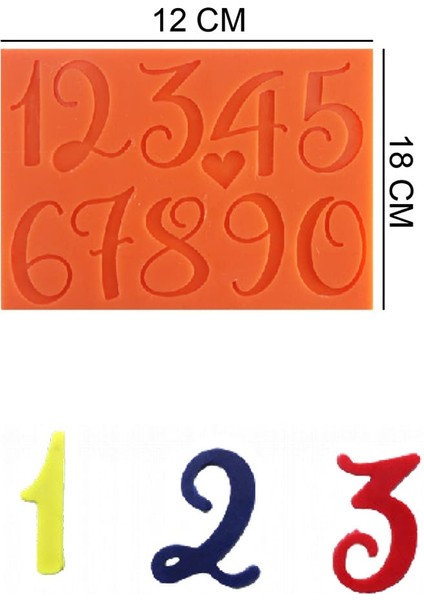 Sayılar Silikon Şeker Hamuru, Sabun, Mum Kalıp