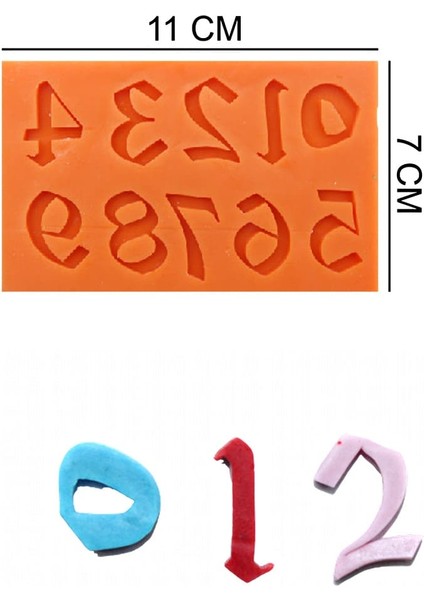 Sayılar Silikon Şeker Hamuru, Sabun, Mum Kalıp