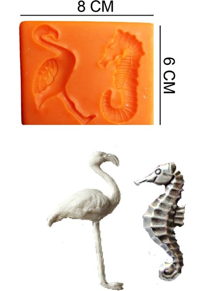 Flamingo Denizatı Silikon Şeker Hamuru, Sabun, Mum Kalıp