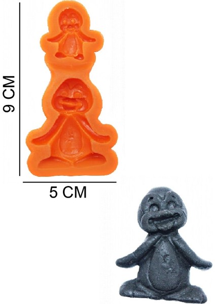 Penguen ve Yavrusu Silikon Şeker Hamuru, Sabun, Mum Kalıp