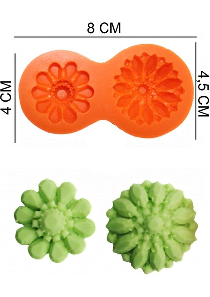 Çiçekler Rozet Silikon Şeker Hamuru, Sabun, Mum Kalıp
