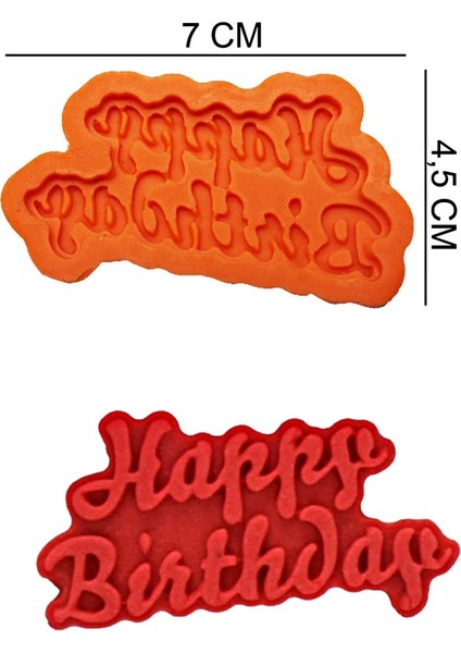 Happy Birthday Silikon Şeker Hamuru, Sabun, Mum Kalıp