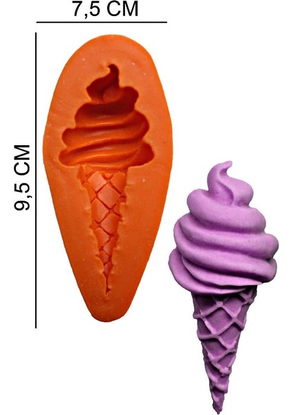 Dondurma Silikon Şeker Hamuru, Sabun, Mum Kalıp