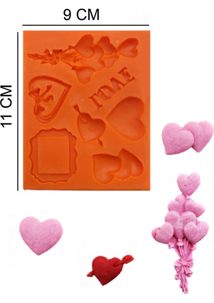 Kalp Balonlar Silikon Şeker Hamuru, Sabun, Mum Kalıp