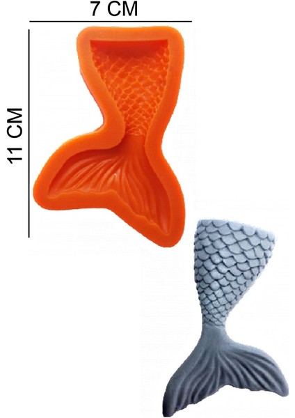 Denizkızı Kuyruk Silikon Şeker Hamuru, Sabun, Mum Kalıp