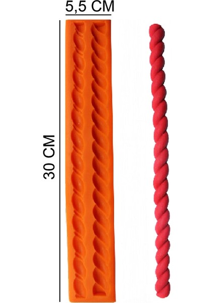 Şerit Örgü Silikon Şeker Hamuru, Sabun, Mum Kalıp