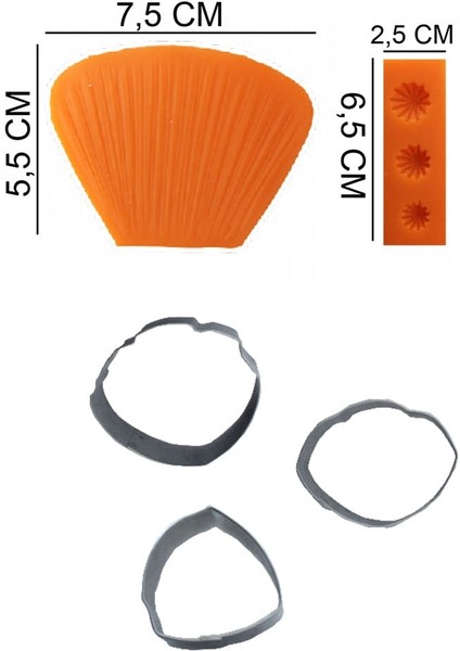 Çiçek Set Silikon Şeker Hamuru, Sabun, Mum Kalıp