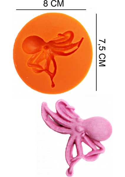 Ahtapot Silikon Şeker Hamuru, Sabun, Mum Kalıp