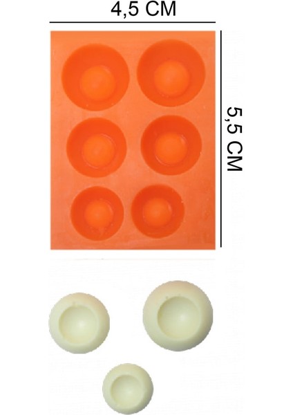 Yuvarlaklar Silikon Şeker Hamuru, Sabun, Mum Kalıp