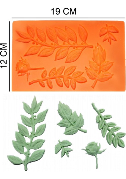 Zeytin Yaprak Silikon Şeker Hamuru, Sabun, Mum Kalıp