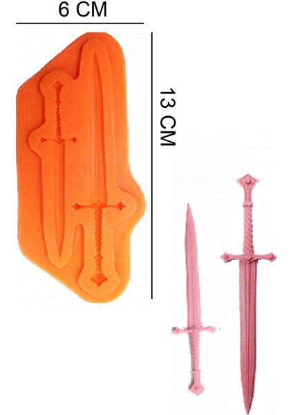 Kılıçlar Silikon Şeker Hamuru, Sabun, Mum Kalıp