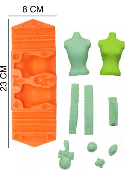 Kadın Kıyafet Silikon Şeker Hamuru, Sabun, Mum Kalıp
