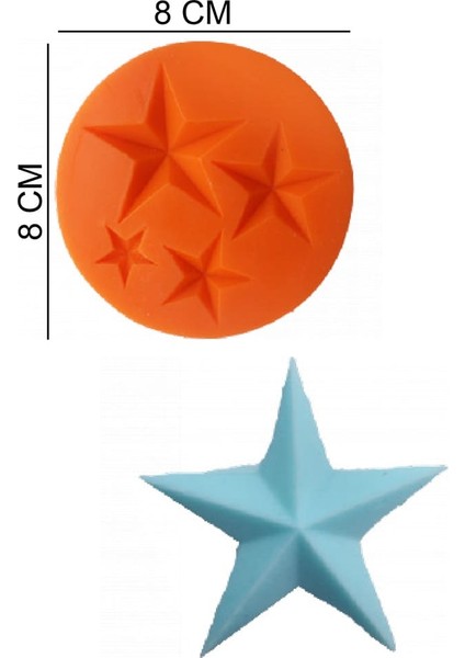 Yıldızlar Silikon Şeker Hamuru, Sabun, Mum Kalıp