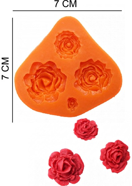 Güller Silikon Şeker Hamuru, Sabun, Mum Kalıp